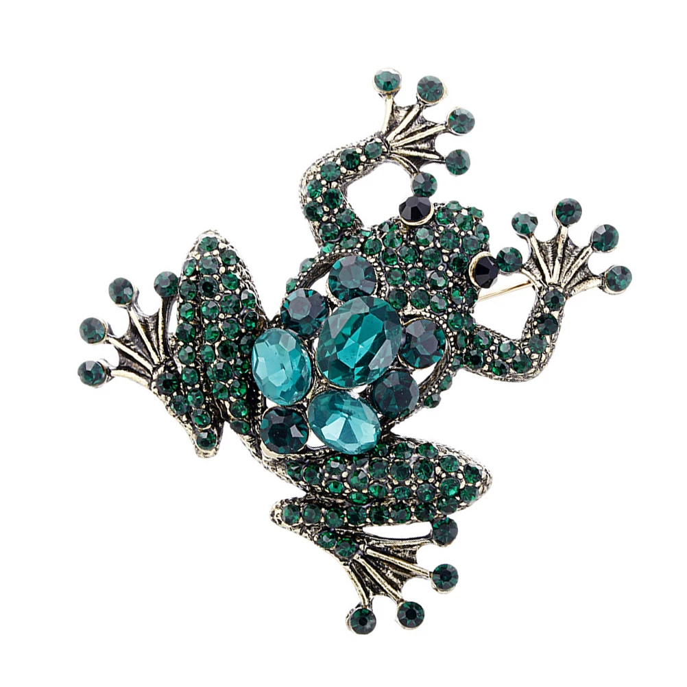 

Retro Frog Rhinestone Rhinestone Brooch Lapel Pin for Bag Dress Shirt Animal Lapel Pin Gifts Shiny Brooch Women Men