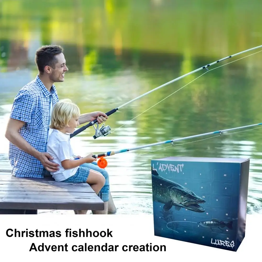 Fishing Lure Advent Calendar 2024 Fishing Christmas Countdown Calendar 24 Days Fishing Lure Christmas Gifts for Anglers