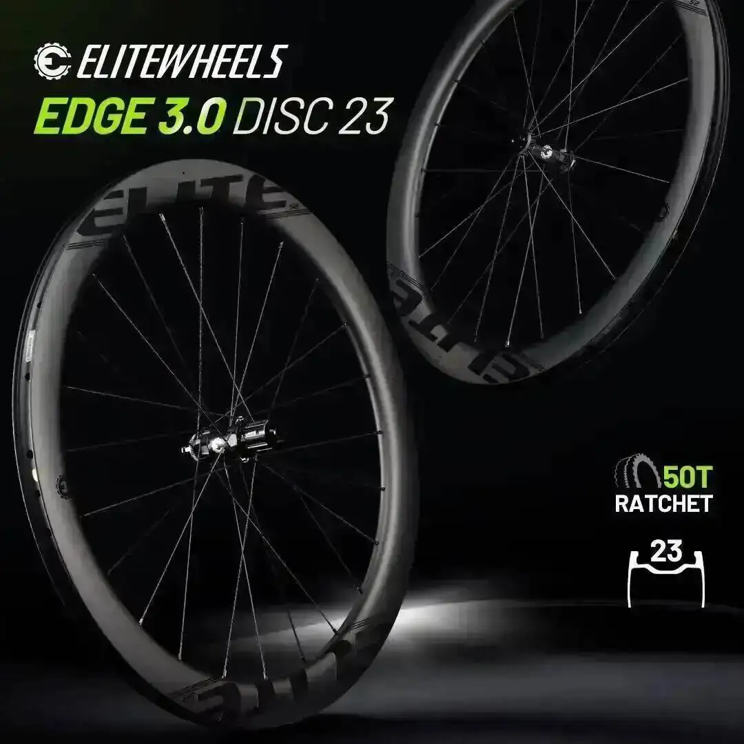 AliExpress ELITEWHEELS EDGE DISC 3.0 Carbon Wheelset Ratchet System 50T Wing 20 Spoke UD Matte Raw Carbon Center Lock Cruiser Wheelset