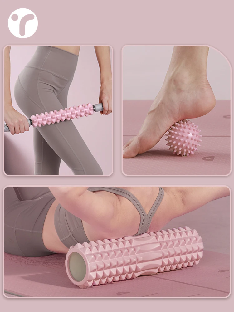 Solid Foam Shaft Mace Massage Roller Muscle Relax Stretching Roller Yoga Fitness Equipment For Legs