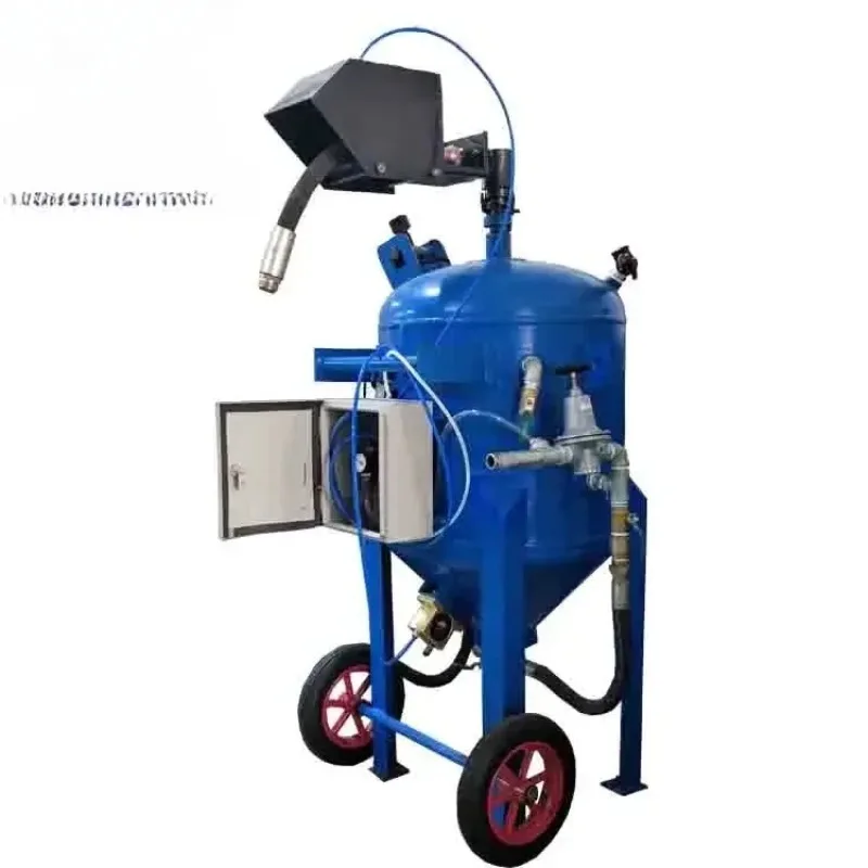 High Pressure Water Sandblaster Sand Blasting Machine Movable Sandblasting Pot sand cleaning blasting machine