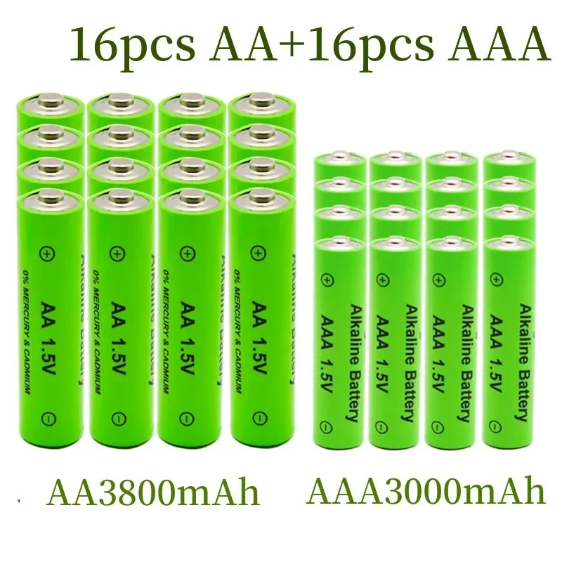 AA + AAA Rechargeable AA 1.5V 3800mAh / 1.5V AAA 3000mah Alkaline Battery Flashlight Toys Watch MP3 Player Replace Ni-Mh Battery