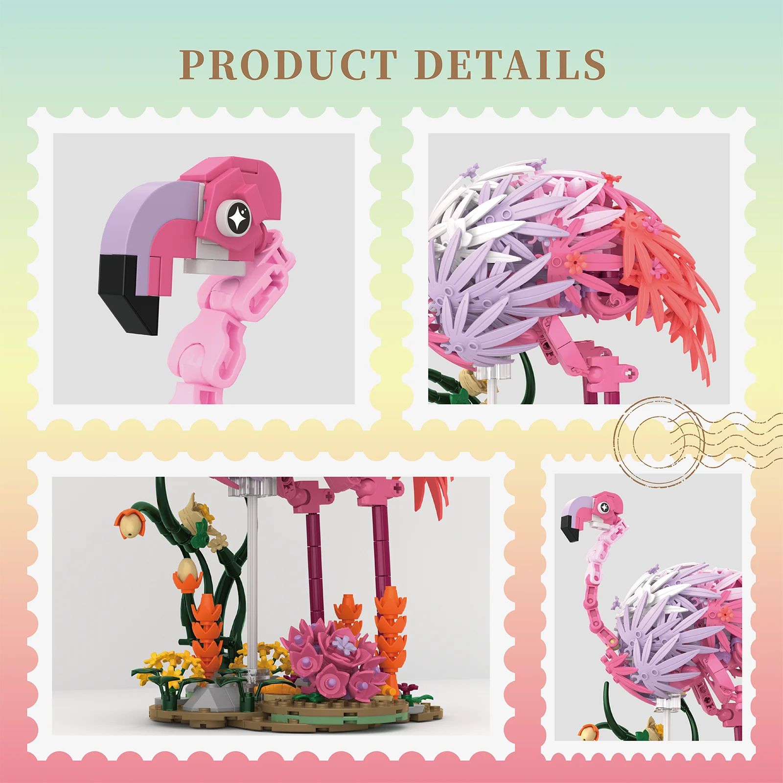 516pcs Modello di struzzo Building Blocks Set Piccole particelle di assemblaggio MOC Mattoni Animali Ornamenti Kid FAI DA TE Giocattoli educativi da tavolo