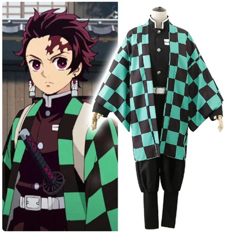 Kamado Tanjirou Cosplay Costume Halloween Anime Cosplay Cartoon Kimetsu No Yaiba Costume For Kids For Adult Gifts