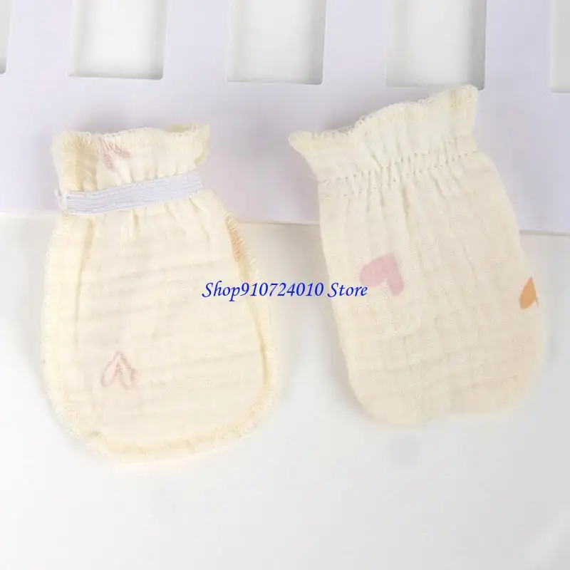 77HD Guanti morbidi per neonati Guanti per neonati lavabili antigraffio in tessuto cotone per protezione della pelle da 0 a 2