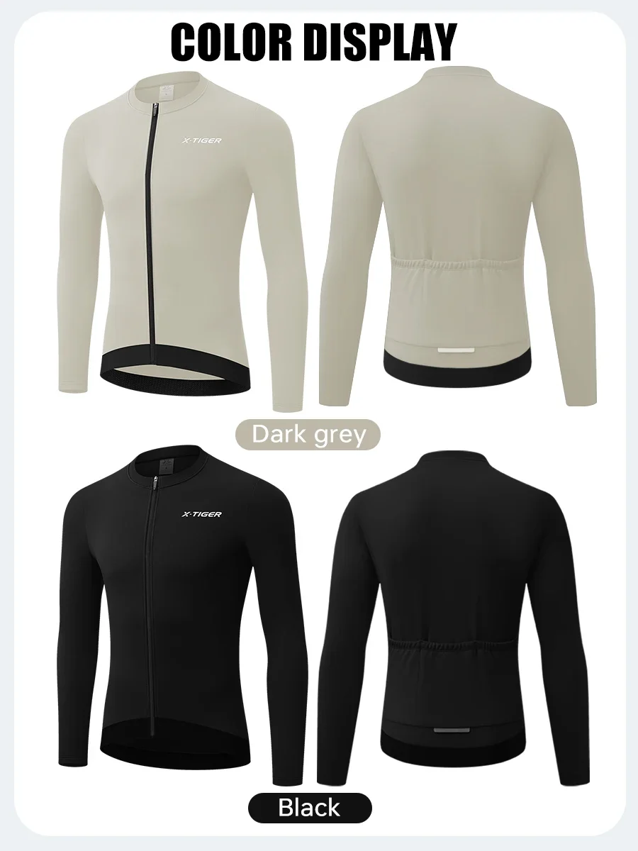 X-TIGER Fleece-Radtrikot für Herren, thermisches Radshirt mit langen Ärmeln, Fahrradshirt mit 3 Taschen und rutschfestem Saum für Rennrad- und Mountainbike-Fahrten. – Detail 16