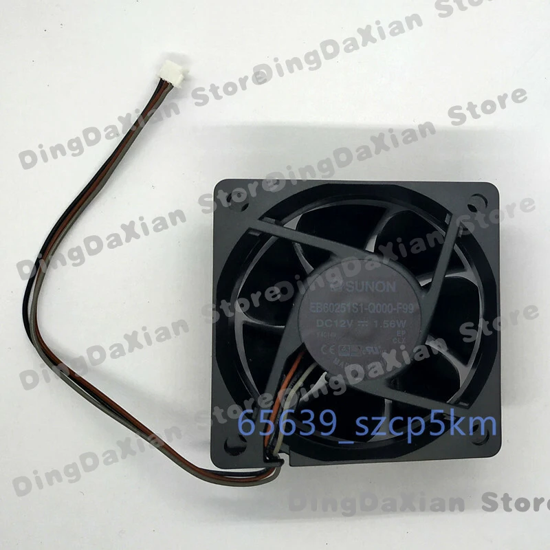 D 1PCS For SUNON EB60251S1-Q000-F99 | 60×60×25mm DC12V 1.56W 6CM 3-Pin Axial Fan