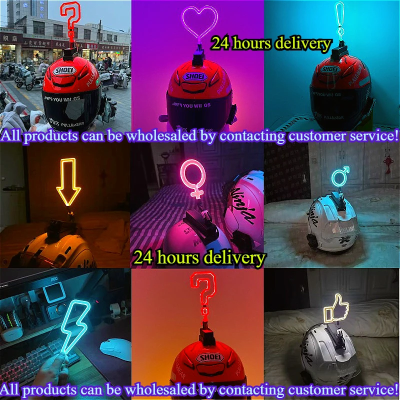 In Stock, Universal Helmet Luminous Decoration, Night Riding Decorative Lights, Motorcycle Decorative Modification Accessories