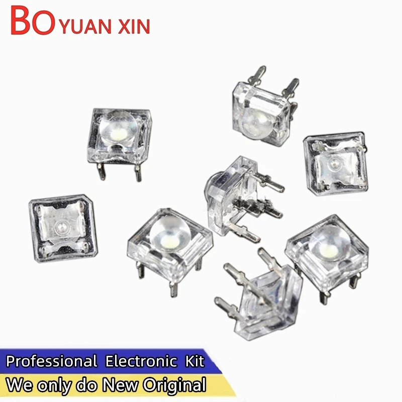 20pcs 4 Pin High Quality 5mm Clear Light-Emitting Piranha LED Apply Dome Wide Angle Super Bright Light Lamp For Car Light