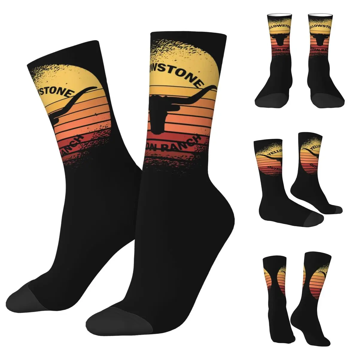 

Cowboy Et De Yellowstone Dutton Ranch cosy Unisex Socks,Warm Happy 3D printing Socks,Street Style Crazy Sock