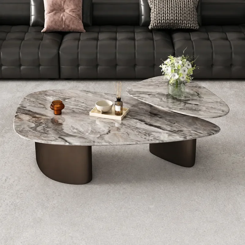 Italian Marble Coffee Table Simple Minimalist Light Luxury High End Special Shaped Small Apartment Living Room Home Furniture