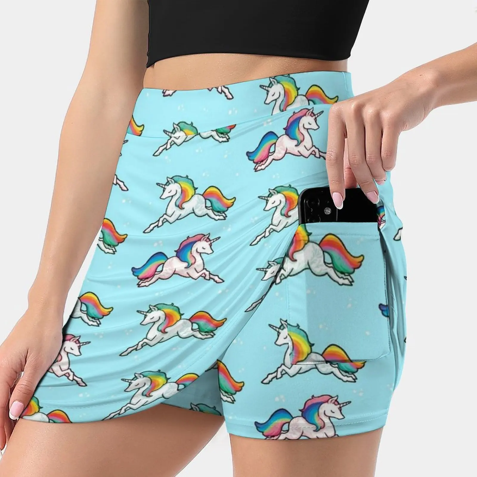 

Rainbow Unicorns Korean Fashion Skirt Summer Skirts For Women Light Proof Trouser Skirt Rainbow Unicorns Pegasus Alicorn Pony