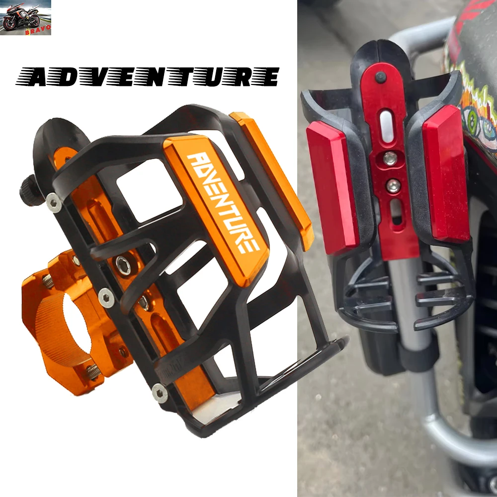 For KTM Adventure ADV Motorcycle CNC Accessories Beverage Water Bottle Drink Cup Holder Bracket Mount Alloy Supplies Equipments