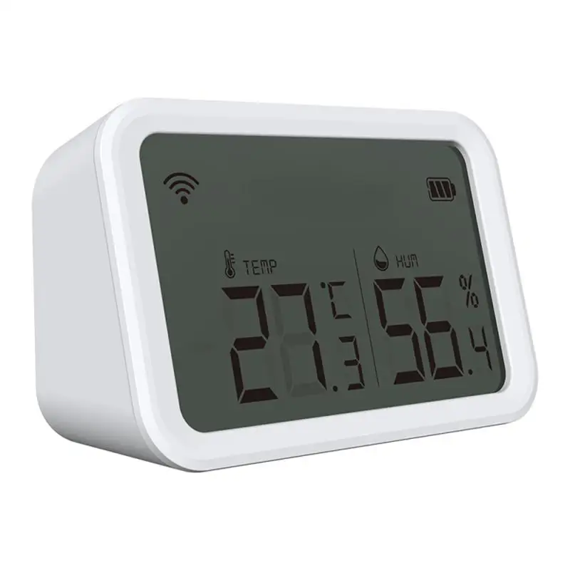 

3.0 Temperature And Humidity Sensor Lcd Screen Thermometer Detector Tuya Remote Control Thermometer Battery Powered