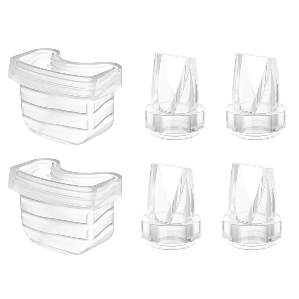 4Pcs Duckbill Valves and 2Pcs Silicone Diaphragm Compatible with Mommed S21 Missaa Mumgaroo S18/S19 Wearable Breast Pump Parts