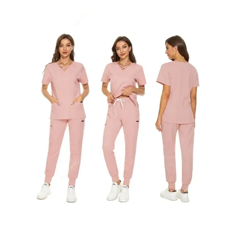 Slim Fit Medical Uniform Women Scrubs Sets Nurse Accessories Hospital Dental Clinical Workwear Clothing Surgical Overall Suits