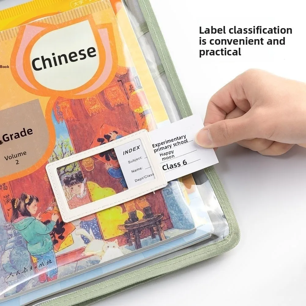 

New A3/A4 Zipper Bag Large Opening PVC Subject Classification Bag Large Capacity Transparent Document Bag Book Storage Bag
