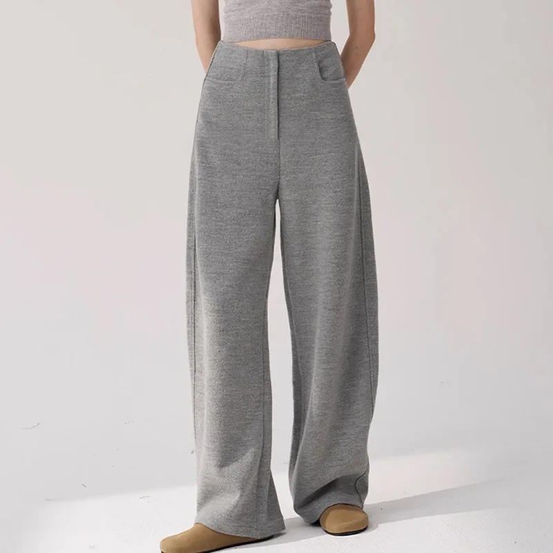 

Circle Wool Warm Decoration Leg Shaped Sickle Shaped Curved Pants 2024 Autumn and Winter New Item Hanging Straight Tube
