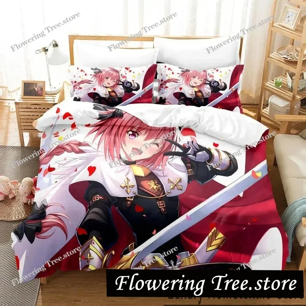 

3D Print FateApocrypha Astolfo Anime Bedding Set Boys Girls Twin Queen King Size Duvet Cover Pillowcase Bed boys Adult