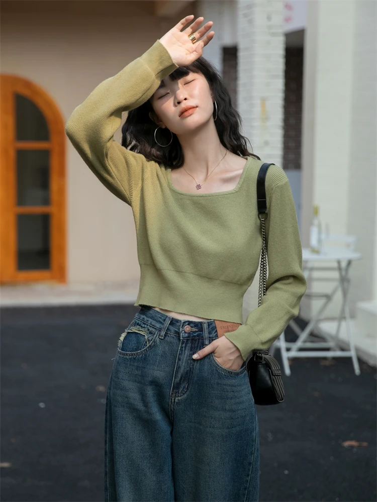 

Женские пуловеры из Италии: винтажный шерстяной трикотаж в корейском стиле, уютная уличная одежда, оверсайз, базовые повседневные стильные модели 2026