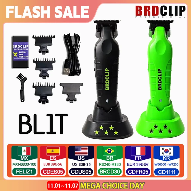 BRDClip cortadora de pelo profesional BL1T recortadora de pelo degradado acabado de barbero cortadora electrica con soporte de cargador maquina de corte de pelo AliExpress