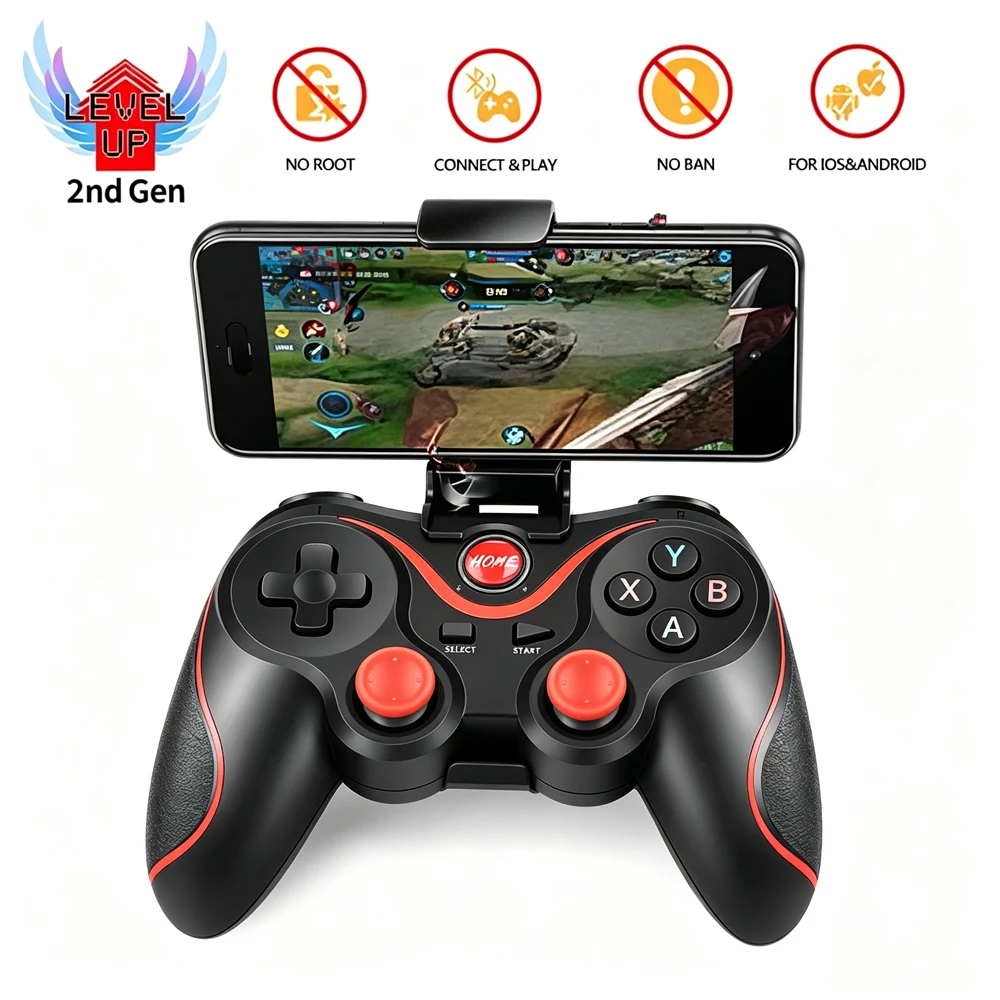 Controle T3 X3 Joystick Sem Fio Terios Gamepad para PC, PS3/iOS, TV Box e Acessórios para Nintendo Switch/Switch 2