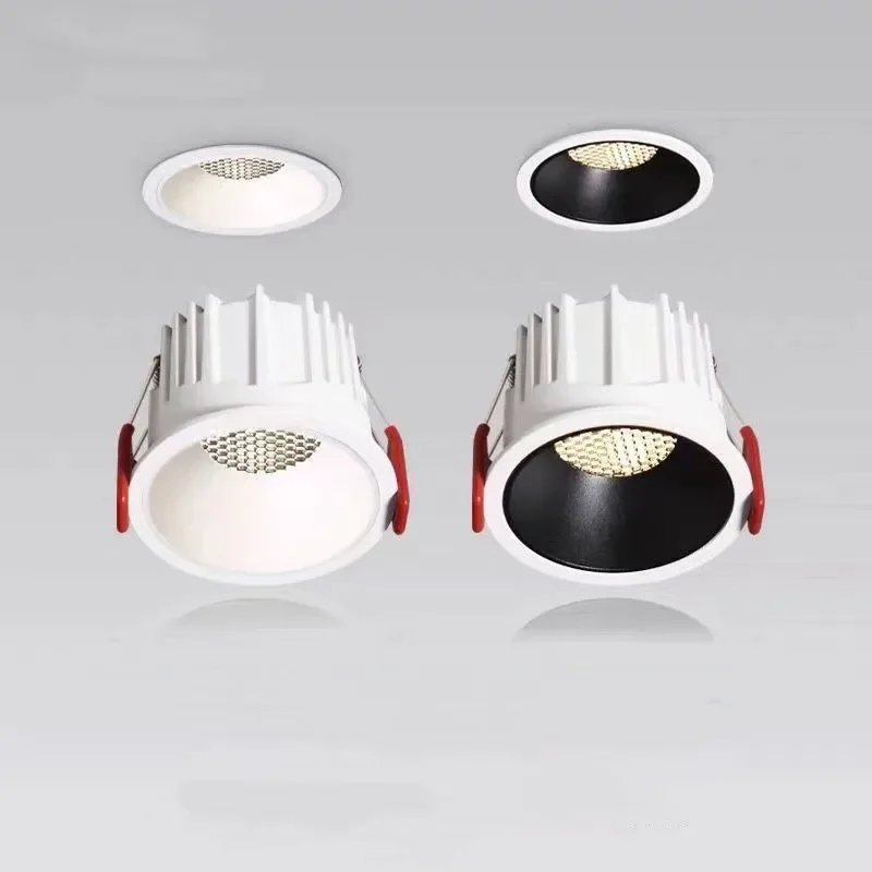 Faretti LED antiriflesso incorporati 7W 10W 12W 15W 18W 20W 24W faretti COB dimmerabili lampada da soffitto OSRAM Chip CRI≥ 98 AC90-260V