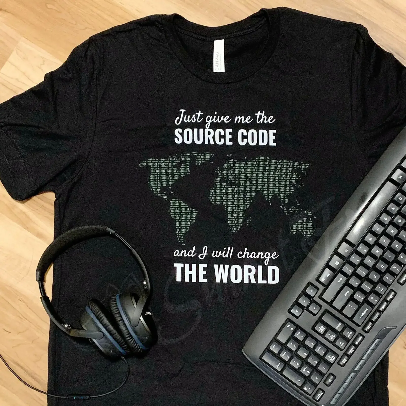 Programmers T Shirt Just Give Me the Source Code and I will Change World for app web developers vintage Washed homme Unisex