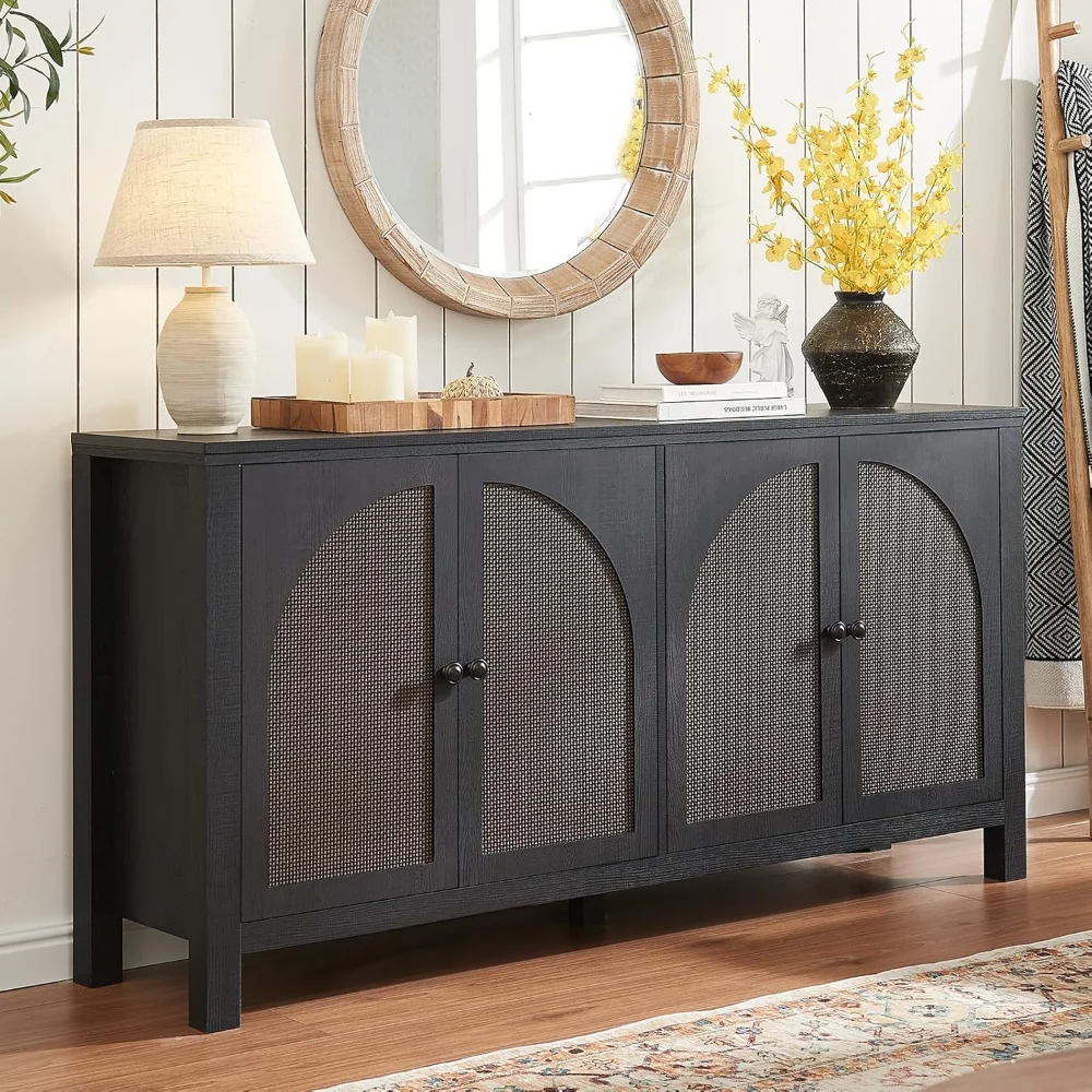 

Sideboard Buffet Cabinet with Storage, 60inch Kitchen Buffet Table with Soft Closing Door Hinges