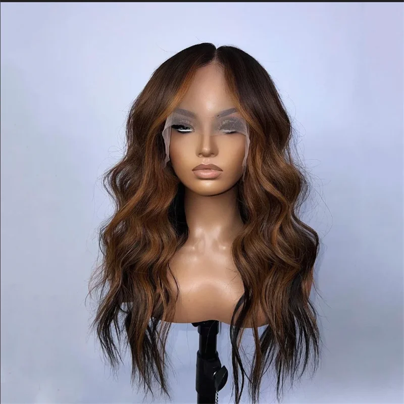 

Soft Glueless Natural Ombre Blond Wave 5x5 Silk Base Human Hair with Baby Hair HD Lace Hair Preplucked