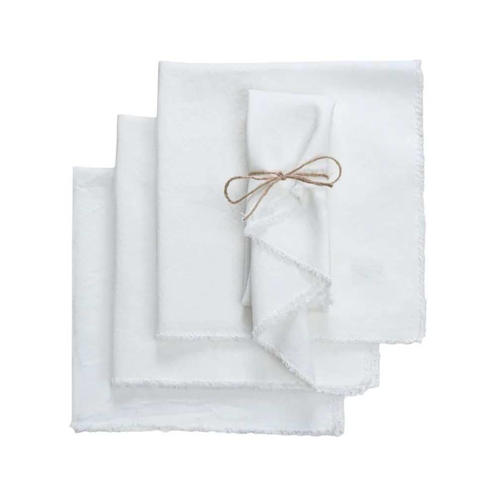 

4PCS Rustic Style Cotton Linen Napkins Soft Eco-Friendly Placemats Decorative Solid Color Cloth Napkins Family Dinner