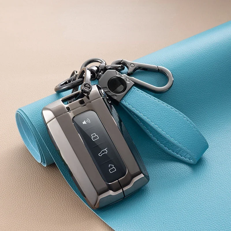 

Suitable For Tank 500 2022 2023 Black Khaki Blue Zinc Alloy + Leather Car Remote Key Case Cover