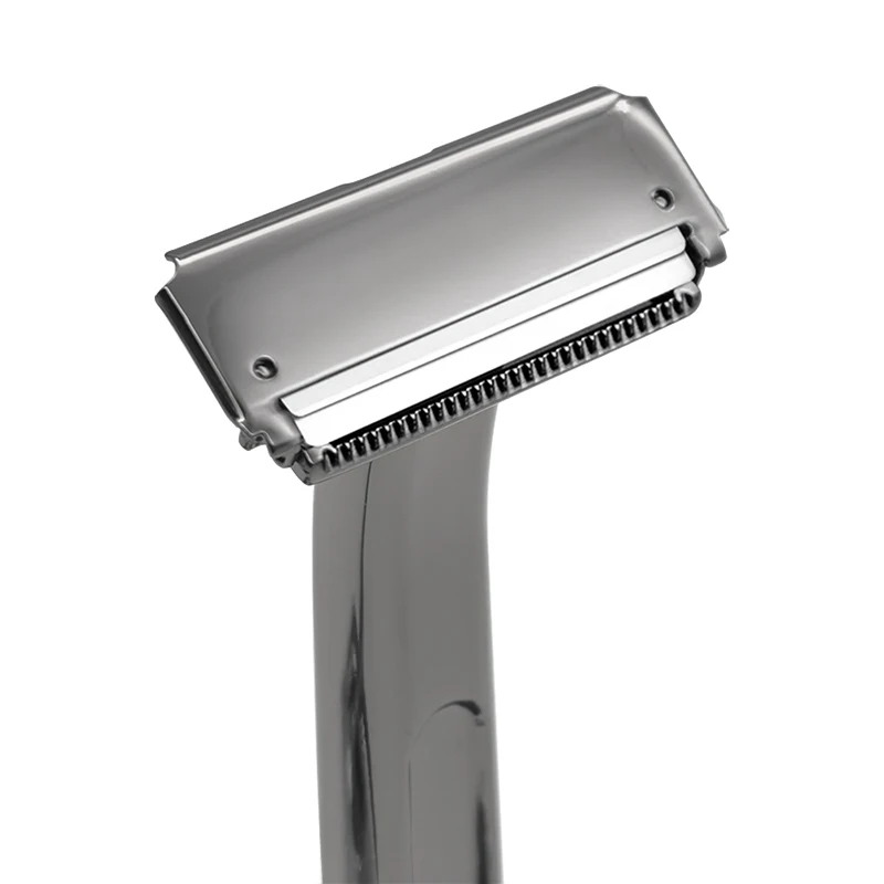 Twin Blade Safety Razor Old-Fashioned Metal Half Guard Blade Design for Men's Body Shaving Safety Razor Includes Matching Stand