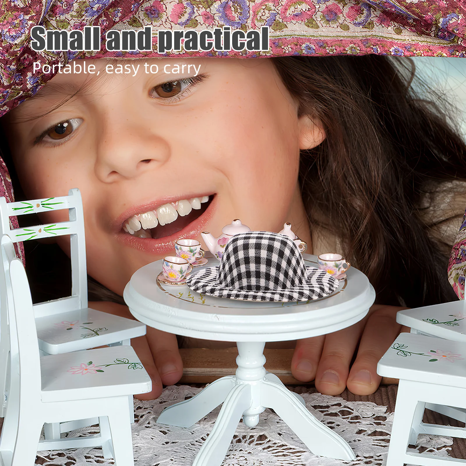 20Pcs Mini Plaid Caps Small Lightweight Hats for Crafts Party Decoration Mini Top Hats for Dollhouse Accessories