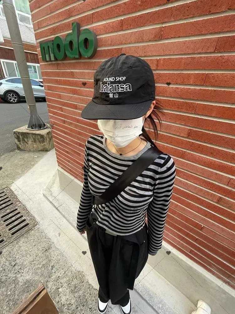 

Outdoor Summer Qui Dry Nylon Small ids Embroidery Baseball Cap Flat Brim Hat Street Sle ex Spor Cap for All Ages