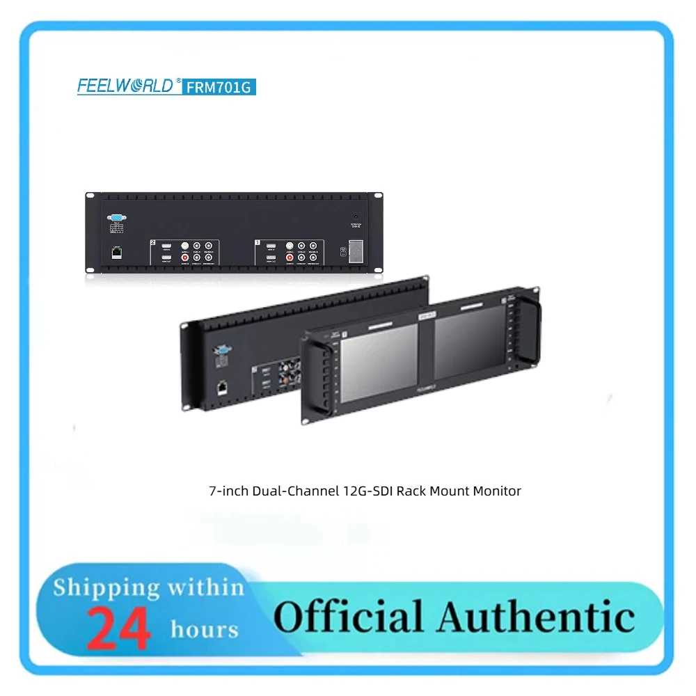

FRM701G Двойной 7-дюймовый 3RU монитор для установки в стойку 12G-SDI HDMI 2.0 4K 3D-LUT Tally для вещательных студий