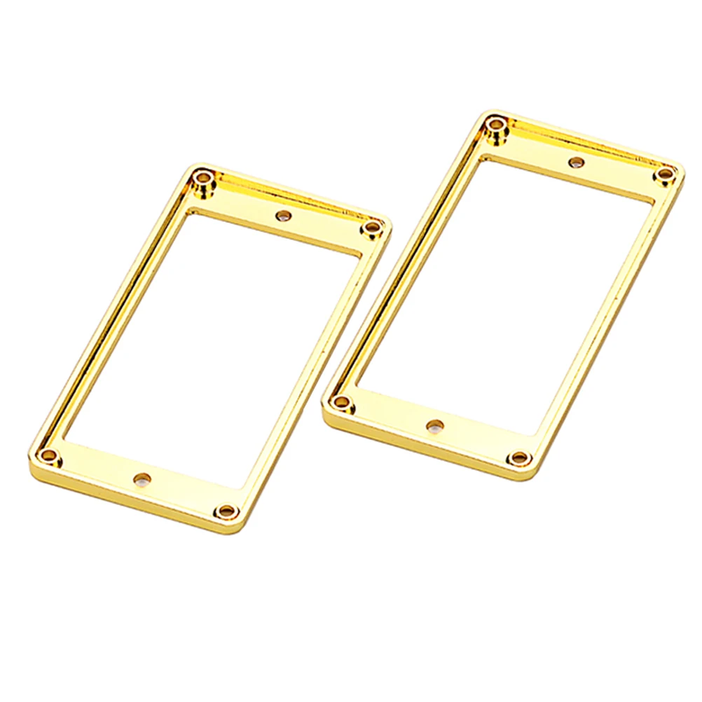 

2 Pcs Golden Pattern Guitar Humbucker Pickup Mounting Frame Ring Electric Rings Metal Parts