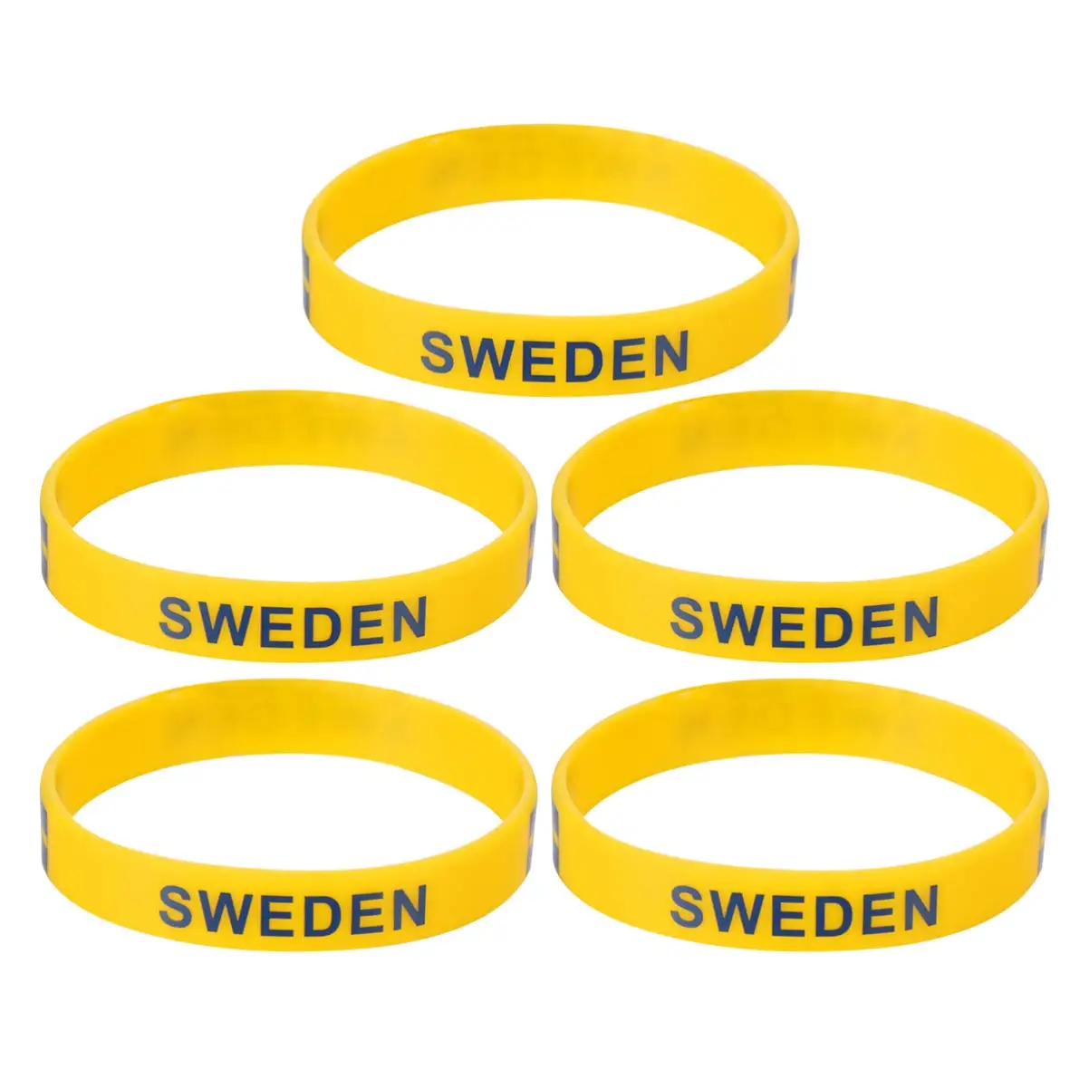 2pcs Sweden Flag Silicone Bracelets Sport Game Wristbands Swedish Wrist Strap for Men Women Rubber Band Fashion Accessories