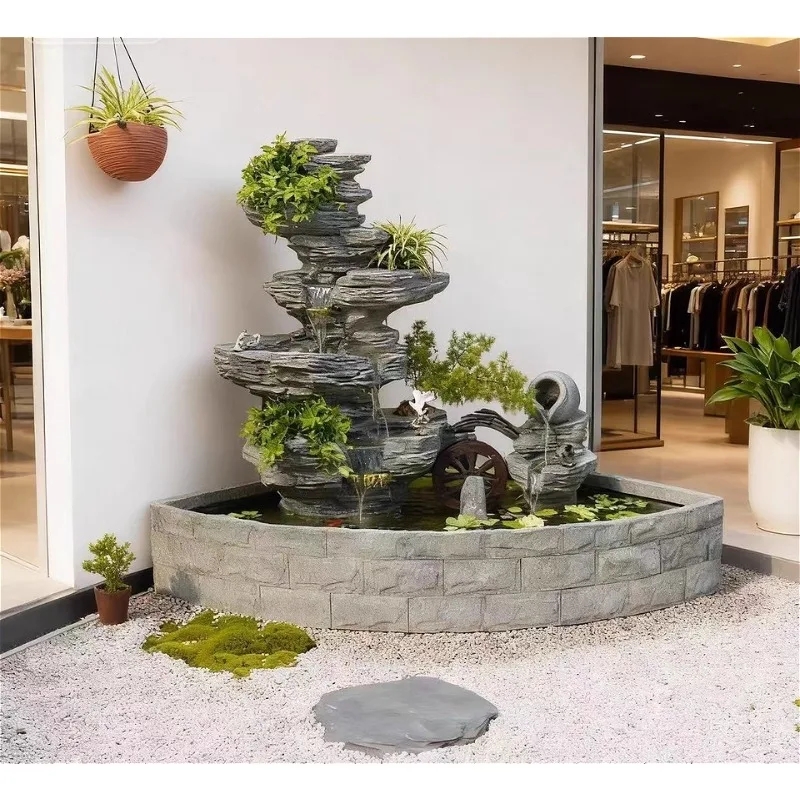 Fish Pond Landscaping Fountain Ornaments  Rockery Water Features  Easy-to-set Garden Courtyard Water Landscape Circulation Pool