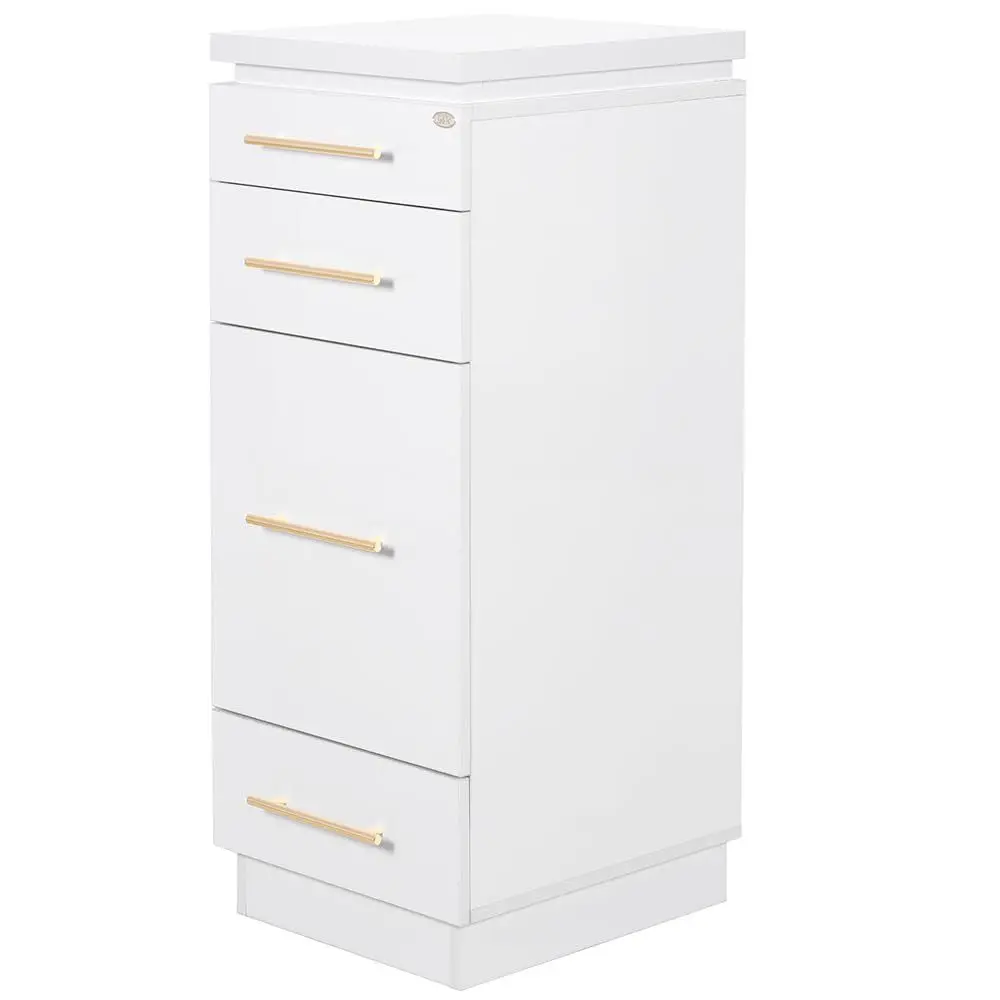 

White Beauty Trolley with Accessory Holder and Side Station Cart