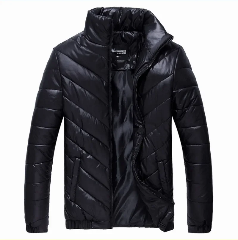 Chaqueta acolchada cálida para hombre, Parkas informales de plumón, prendas de vestir, chaquetas y abrigos de Color sólido M- 5XL, otoño e invierno, nueva marca