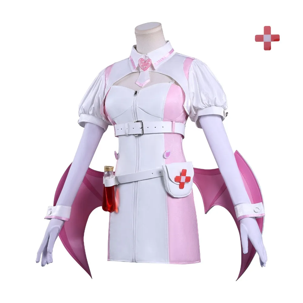 أزياء Muse Dash Nocturne Bloodheir Buro التأثيرية مع أجنحة فساتين تستحق أن يتمثال دور بدلة باروكات الهالوين