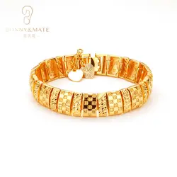 Wholesale Men's Bracelets 18K Gold Plated Thick Gold Nuggets Textured Links Women's Bracelets Fashion Jewelry