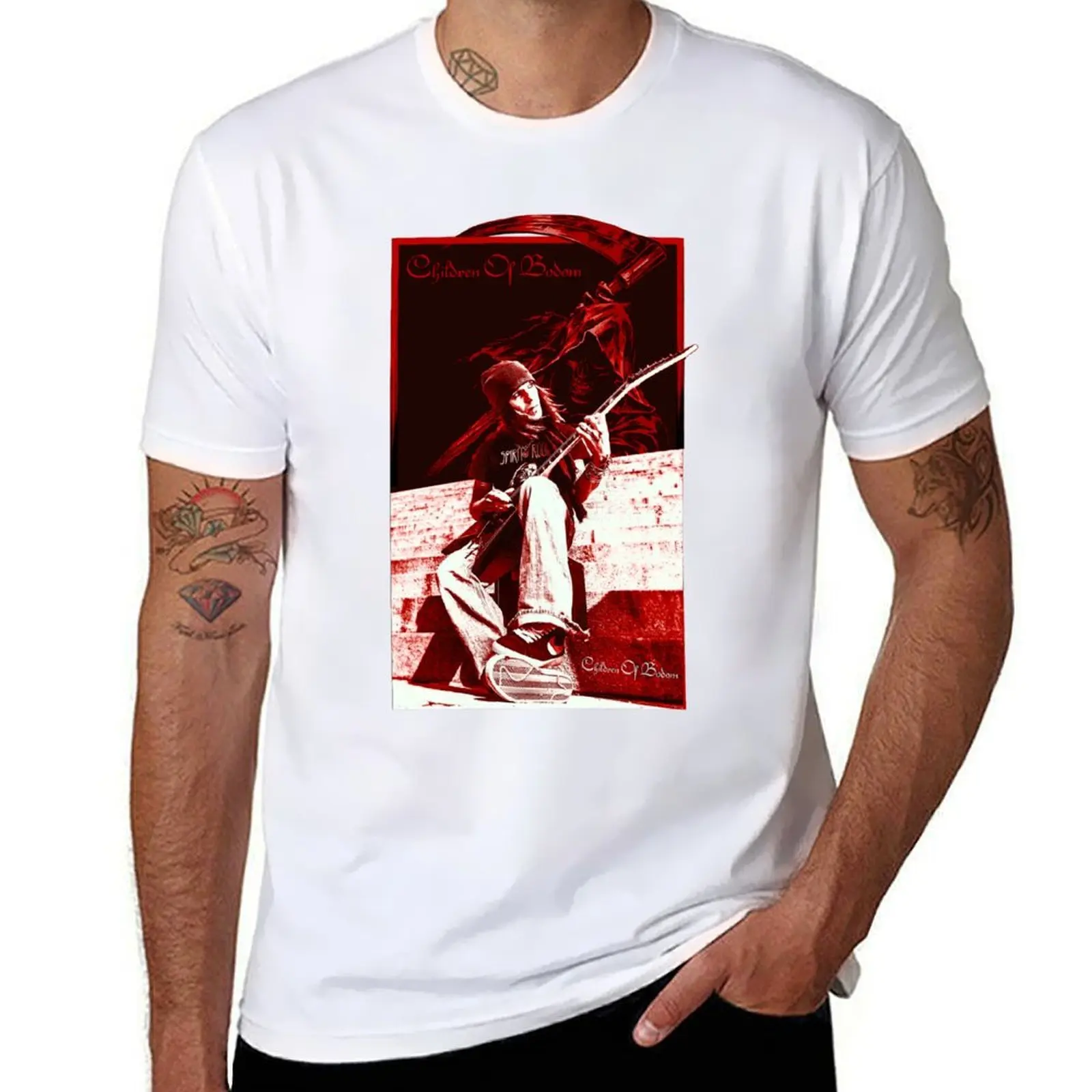 

Alexi Laiho T-Shirt man t shirt cotton t shirt men 100% cotton luxury brand T-Shirt