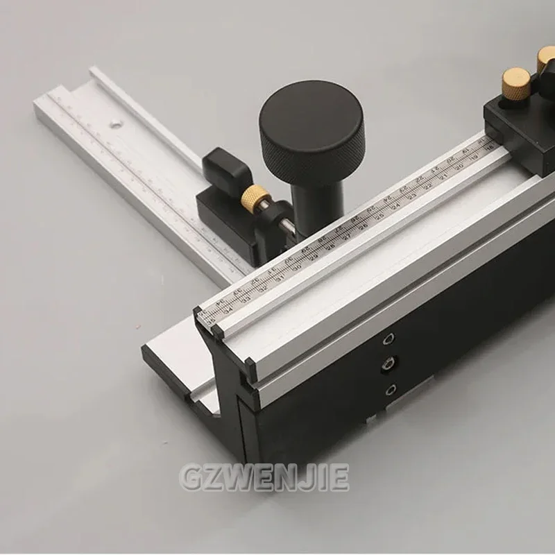 700mm Aluminum Profile Router Table Fence with Fine-Tuning T-Track & Sliding Brackets, Woodworking Miter Gauge Fence Connector
