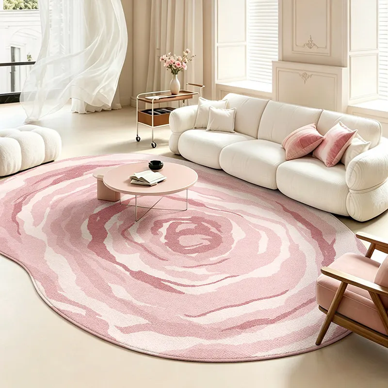 Irregular Shape Living Room Decoration Pink Carpet Large Area Rugs for Bedroom Thick Plush Lounge Floor Mat Home Fluffy Soft Rug