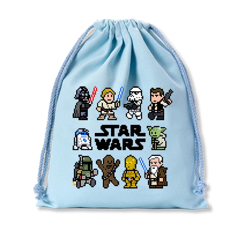 Stared Wars Drawstring Bag Fashion Candy Gift Cute Cartoon Storage Bag Casual Cotton Bundle Pocket Wedding Christmas Gift Pouch