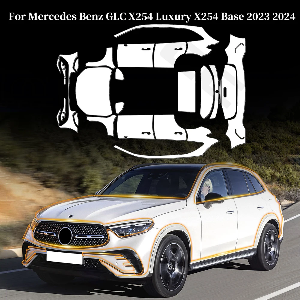 

For Mercedes Benz GLC X254 Luxury X254 Base 2023 2024 Anti-scratch TPU Paint Protection Film Pre-cut PPF Car Body Clear Cover