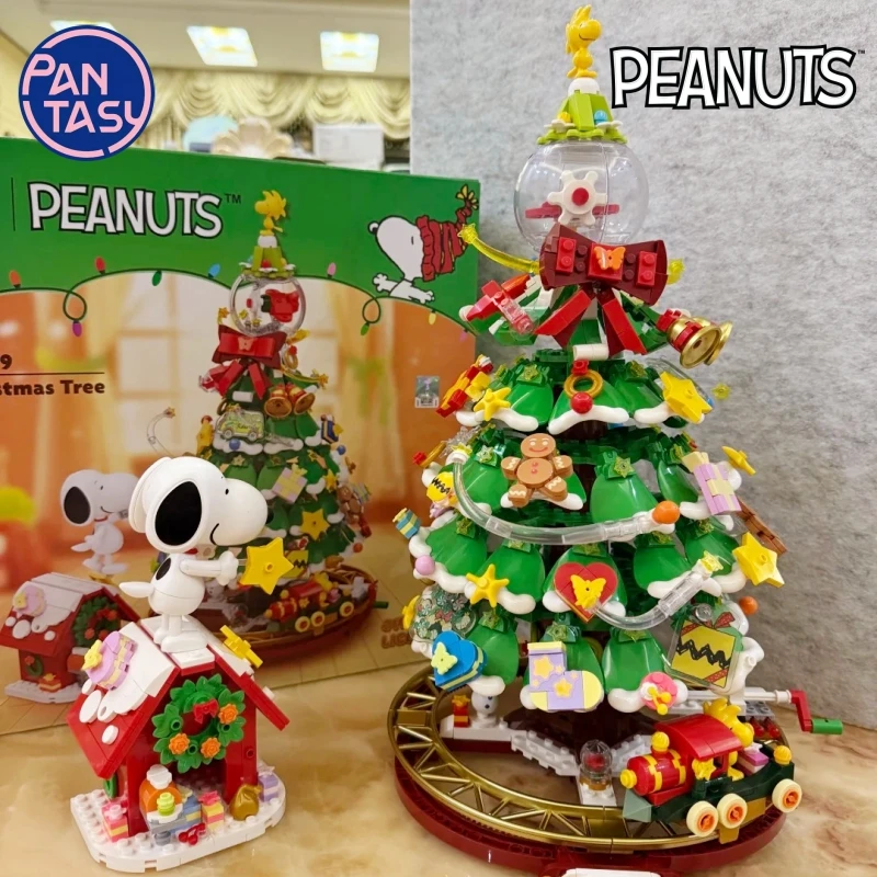 

Строительные блоки Pantasy, мультяшный Снупи, рождественская елка, головоломка, подвижная модель игрушки, настольные украшения, Рождественский подарок