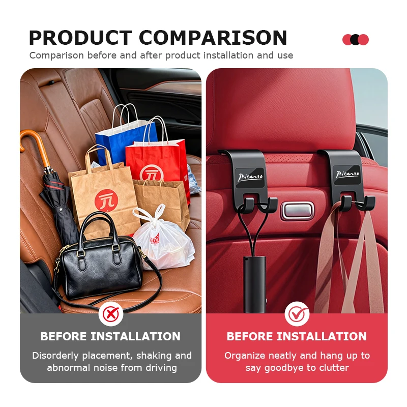 Car Seat Back Hook Mobile Phone Bracket Handbag Hanger Interior Accessories For Citroen Nemo Picasso VTS Xsara C1 C2 C3 C4 C4L - view 5